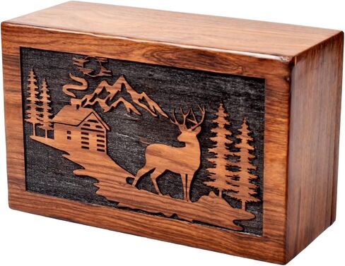 Handmade Wooden Cremation Urn Box For Human Ashes /Pet Ashes /Burial Urn Box Rosewood,Pinewood,Beechwood Urn Box (Rosewood, X-Large (350 Cu/In)) in Saudi Arabia