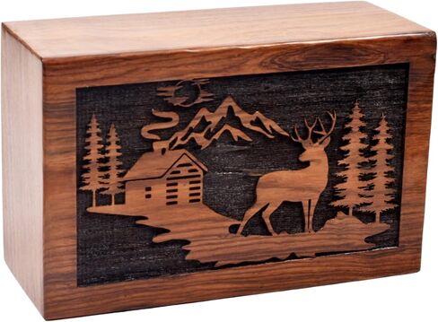 Handmade Wooden Cremation Urn Box For Human Ashes /Pet Ashes /Burial Urn Box Rosewood,Pinewood,Beechwood Urn Box (Rosewood, X-Large (350 Cu/In)) in Saudi Arabia