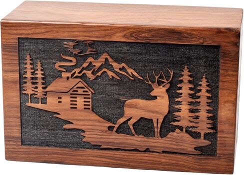 Handmade Wooden Cremation Urn Box For Human Ashes /Pet Ashes /Burial Urn Box Rosewood,Pinewood,Beechwood Urn Box (Rosewood, X-Large (350 Cu/In)) in Saudi Arabia