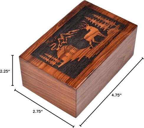 Handmade Wooden Cremation Urn Box For Human Ashes /Pet Ashes /Burial Urn Box Rosewood,Pinewood,Beechwood Urn Box (Rosewood, X-Large (350 Cu/In)) in Saudi Arabia