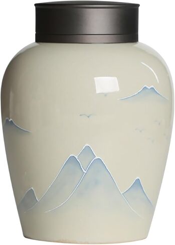 Ceramic Cremation Urns Pet Cremation Urns Human Urns Cat Urns Pet Urns Handmade Keepsake Urns - Remembering Your Lost Loved Ones, White in Saudi Arabia