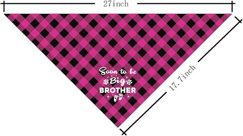 Soon to Be Big Brother Dog Bandana, Dog Bandana, Green Buffalo Plaid Pet Scarf, Pet Dog Scarf Accessories, Pet Dog Pregnancy Announcement Triangle Scarf, Dog Bandana for Small Medium Large Dogs (C43) in Saudi Arabia