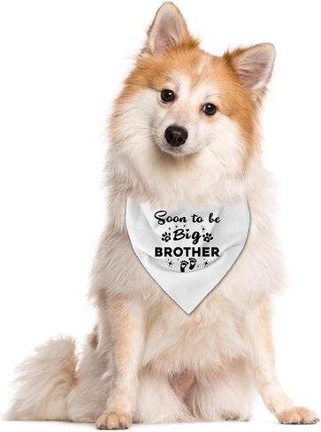 Soon to Be Big Brother Dog Bandana, Dog Bandana, Green Buffalo Plaid Pet Scarf, Pet Dog Scarf Accessories, Pet Dog Pregnancy Announcement Triangle Scarf, Dog Bandana for Small Medium Large Dogs (C43) in Saudi Arabia