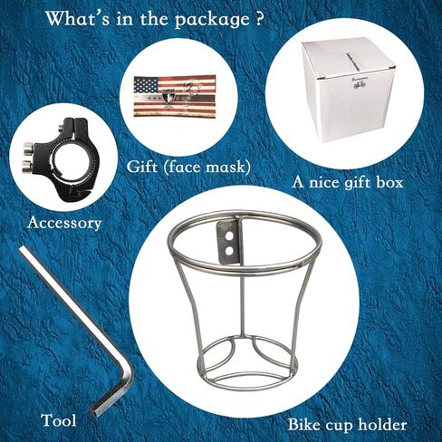 Stainless Bike Cup Holder -Handmade Bicycle Cup Holder for Any Bikes Handlebar Diameter of 22.2mm - Handlebar Cup Hold for Christmas,Birthday,Father's Day, Bike Accessories in Saudi Arabia