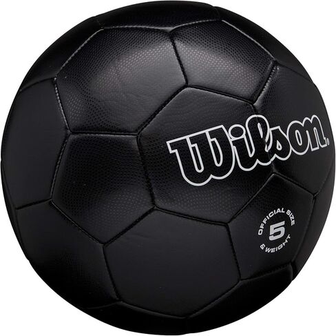WILSON Traditional Soccer Ball - Size 4, Black/Royal in Saudi Arabia