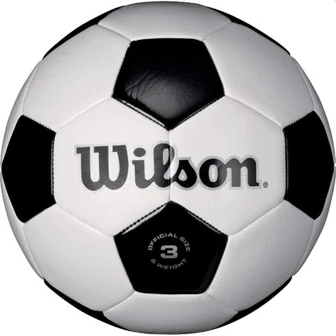 WILSON Traditional Soccer Ball - Size 4, Black/Royal in Saudi Arabia