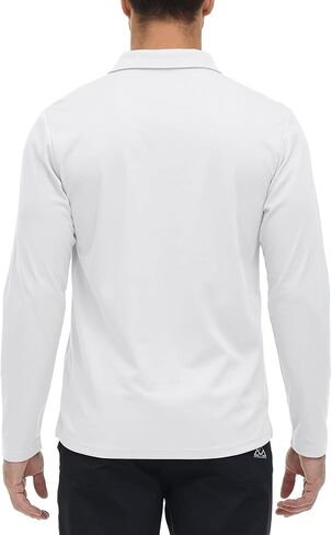 Rdruko Men's Polo with Pocket Long Sleeve Quick Dry Outdoor Golf Pullover Collared T-Shirt in Kuwait