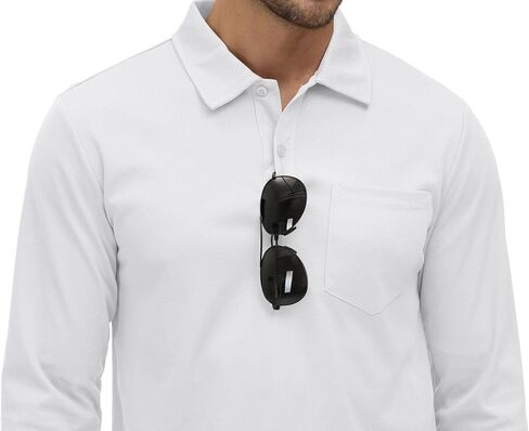 Rdruko Men's Polo with Pocket Long Sleeve Quick Dry Outdoor Golf Pullover Collared T-Shirt in Kuwait