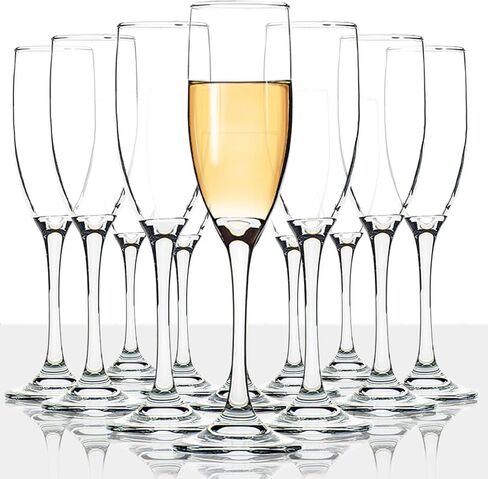 UMI UMIZILI Classic Champagne Flutes, Set of 12, 6 Oz Premium Stemmed Champagne Glasses, Sparkling Wine Glass, Crystal Clear in Saudi Arabia