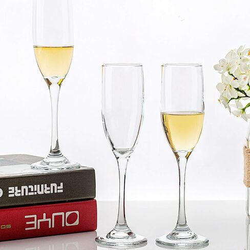UMI UMIZILI Classic Champagne Flutes, Set of 12, 6 Oz Premium Stemmed Champagne Glasses, Sparkling Wine Glass, Crystal Clear in Saudi Arabia