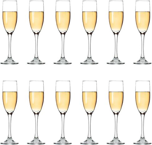 UMI UMIZILI Classic Champagne Flutes, Set of 12, 6 Oz Premium Stemmed Champagne Glasses, Sparkling Wine Glass, Crystal Clear in Saudi Arabia