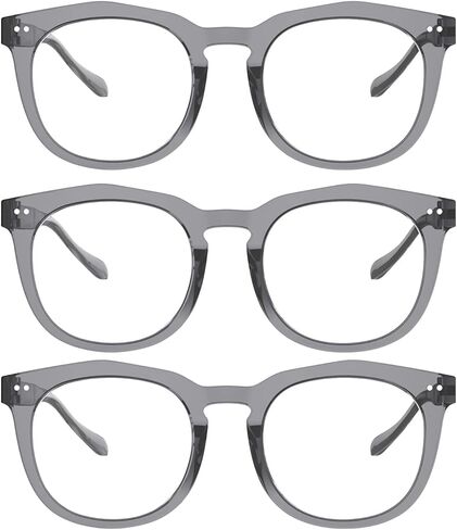 3 Pack Blue Light Blocking Glasses Round Anti Eyestrain Blue Light Filter Computer Gaming Glasses for Women Men in Saudi Arabia