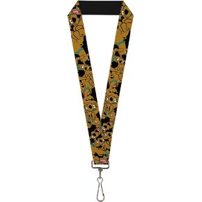 Buckle Down Scooby Doo Stacked Close-up Black-1 Inch Lanyard