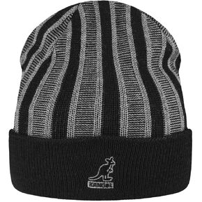 Kangol Rib Stripe Rev Beanie - Black/1SFM, Black, One size in Kuwait
