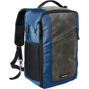 Manhattan XL 16x10x8 Backpack Usable as Underseat Carry on Luggage and Laptop Backpack (USB Blue)