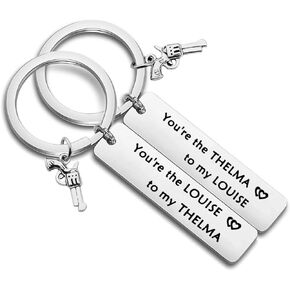 MYOSPARK Thelma and Louise Keychain Set Best Friends Keychains Moving Away Gift Friendship Jewelry