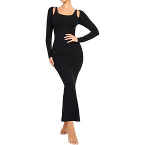 عاشق الجمال فستان طويل الأكمام للنساء قطع قبالة الكتف فستان ماكسي Bodycon المدمج في الصدرية فستان الزفاف الرسمي الضيوف in Kuwait