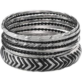 Mixed Multi Metal African Indian Bangles Bracelets Set Jewelry for Women