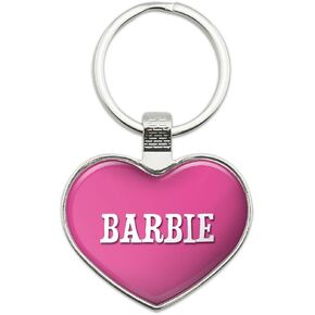 GRAPHICS & MORE Metal Keychain Key Chain Ring Pink I Love Heart Names Female B Baba - Barbie