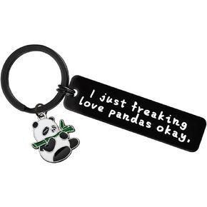 Funny Panda Charm Keychain Gift Jewelry Animal Lover Gift Panda Lover Keychain Keyring Panda Lovers Jewelry Gifts Friend Gift Keyring for Girls Birthday Christmas Graduation Gift for Panda Lovers