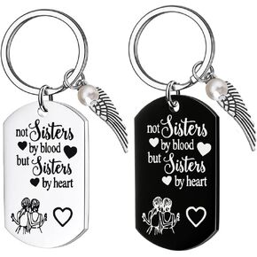 Bff Soul Sister Gifts for Women - Best Friend Birthday Gifts for Women Friendship Not Sisters by Blood But Sisters by Heart Keychain Sisters Gifts from Sister