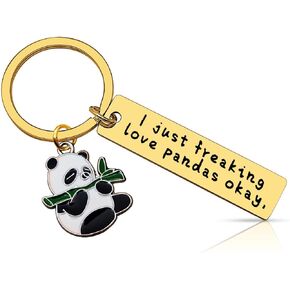 Funny Panda Keychain Jewelry for Women Girls Panda Lovers Gift Animal Lovers Keychain Gift Panda Keyring Friendship Gift Keychain Panda Themed Gifts for Friend Christmas Graduation Birthday Gift