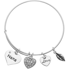 Infinity Collection Nana Charm Bangle Bracelet- Nana Gifts- Nana Jewelry- Gift for Nanas