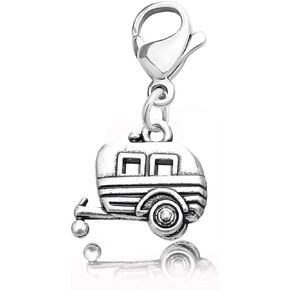 CHOORO Happy Camper Charm Camping Zipper Pull Gift Camping Lover Jewelry Camping Trailers Charm