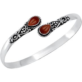 3.05 Cts Natural Red Jasper Bangle For Women Silver Overlay Handmade Red Stone Bangles Women's Day Gifts For Mom Wife Sister in Kuwait