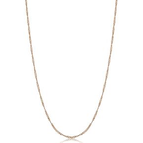 Kooljewelry Rose Gold Plated Sterling Silver 1 mm Twisted Curb Chain Necklace
