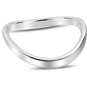 AeraVida Stylishly Simple Curved .925 Sterling Silver Ring | Sterling Silver Band Ring | Sterling Silver Curved Thumb Ring