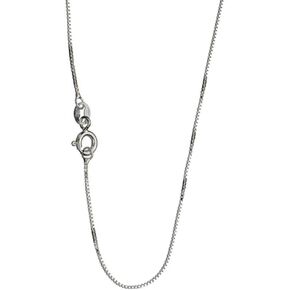 Sterling Silver 1mm Box Chain Necklace Italy