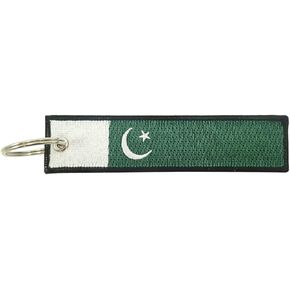 Pakistan Flag Key Chain, 100% Embroidered