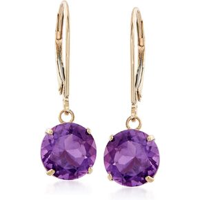 Ross-Simons 3.20 ct. t.w. Amethyst Drop Earrings in 14kt Yellow Gold
