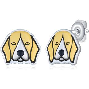 Dog Earrings 925 Sterling Silver Dog Stud Earrings Cute Dog Animal Jewelry Gifts for Women Girls