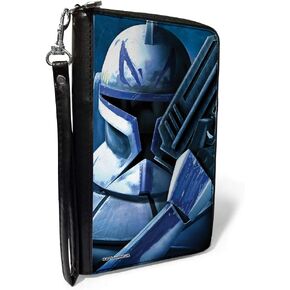 Buckle-Down Women's PU Zip Around Wallet Rectangle-Star Wars Clone Captain Rex, 7.5"x4.5"