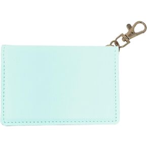 Southern Couture Solid Mint Green 5 x 4 Faux Leather Zippered ID Wallet