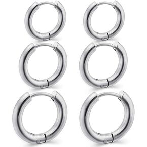 Surgical Stainless Steel Small Hoop Earrings 8mm/10mm/12mm Gold Black Hoop Cartilage Earrings Mens Womens