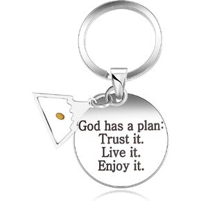 Uloveido God Has a Plan Keychain Stainless Steel Christian Keyring with Real Mustard Seed Accessories y669