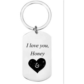 Jesemiah Couple Keychain I Love You Honey, Valentine's Day Birthday gift, Keychain for Boyfriend Girlfriend Husband Wife