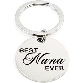 Birthday Christmas Gift for Nana Keychain from Grandkids To Best Nana Ever Gifts for Grandmother Grandmom Grandma Mothers Day Gifts for Nana Valentines Gift, Silver, S in Kuwait