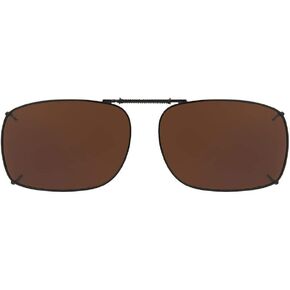SOLAR SHIELD Clip-on Polarized Sunglasses Size 52 Rec 1 Brown Full Frame NEW by Solar Shields