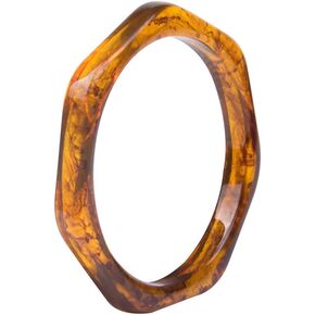 COLORFUL BLING Acrylic Tortoise Shell Acetate Mottled Cuff Bangle Resin Polygon Geometric Wrap Bracelet Wristband Jewelry for Women Girls
