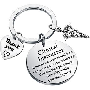 MYOSPARK Clinical Instructor Keychain Nursing Instructor Gifts Nurse Preceptor Jewelry Clinical Instructor Appreciation Gift