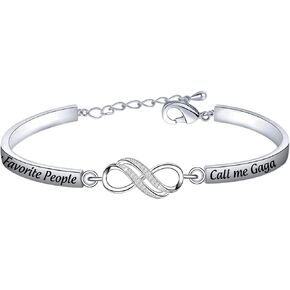 BEKECH Gaga Bracelet for Grandma My Favorite People Call Me Gaga Infinity Charm Jewelry Mother’s Day Gift for Grandma Gaga from Grandkids Gaga Birthday Jewelry