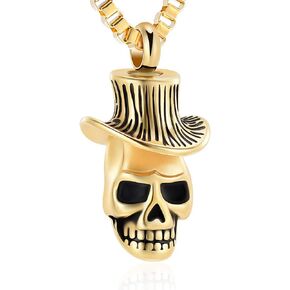 XSMZB Cremation Jewelry for Ashes Urn Necklace for Ashes Skull Urn Necklace for Pet Human Ashes Urn Pendant for Men Women Memorial Ash Keepsake
