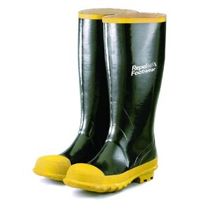 Galeton 7920-9 Repel Footwear Steel Toe Boots with No-Clip Treads, Men's Size 9, Black/Yellow