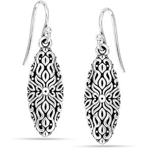 Charmsy 925 Sterling Silver Light-Weight Antique Filigree Teardrop Drop Earrings for Women in Kuwait