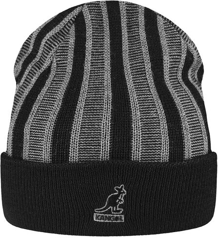 Kangol Rib Stripe Rev Beanie - Black/1SFM, Black, One size in Kuwait