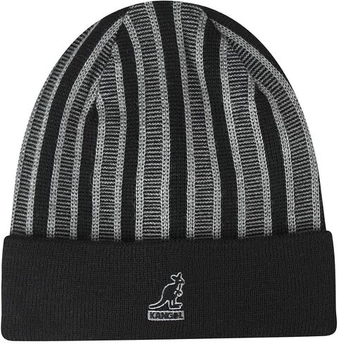 Kangol Rib Stripe Rev Beanie - Black/1SFM, Black, One size in Kuwait